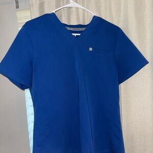 Figs V-Neck Blue Short Sleeve Tee